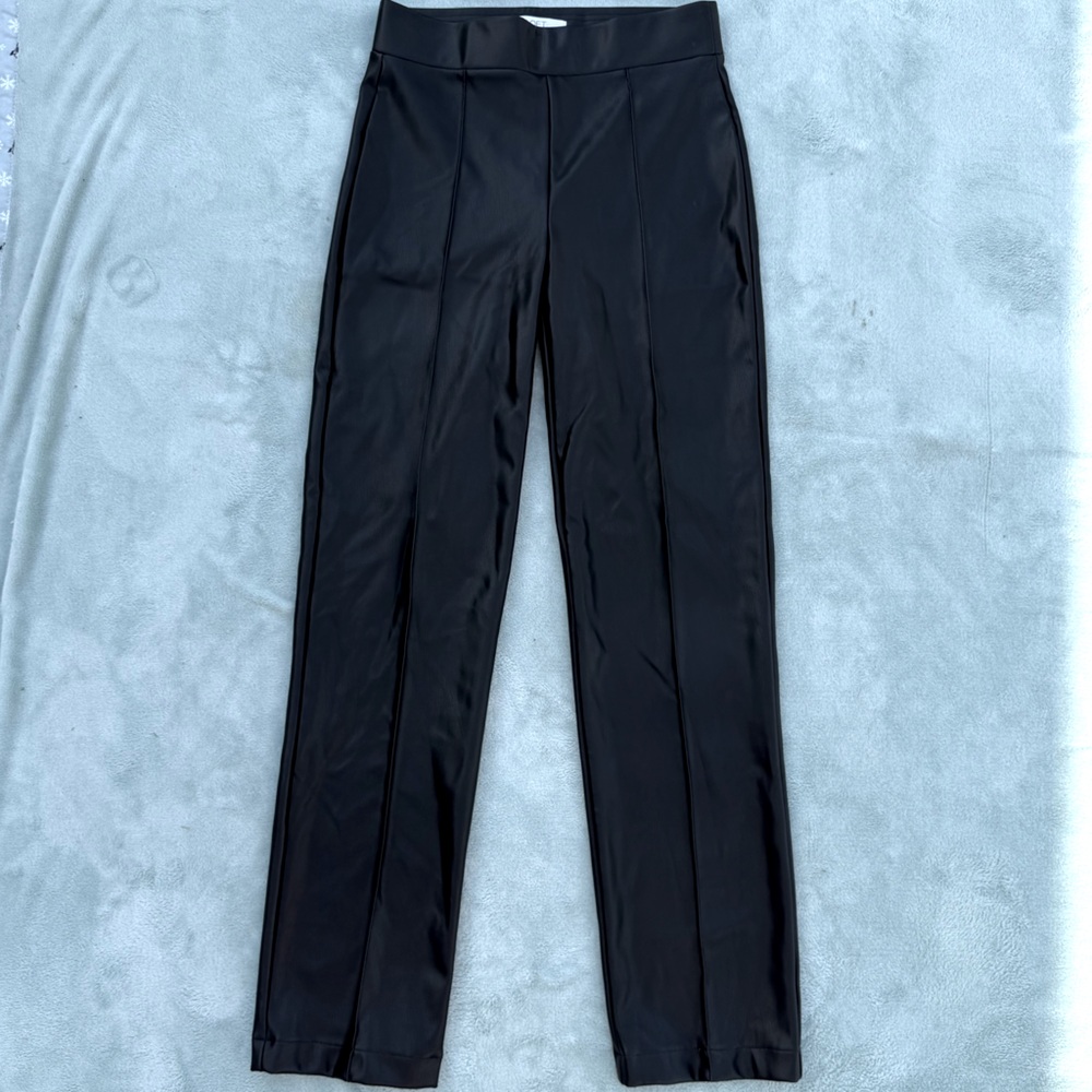 Loft tall faux leather pull on straight pants